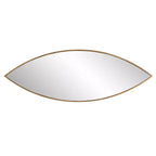 Specchio da parete ovale in metallo bronzo dorato anticato, 35,5 x 101 cm