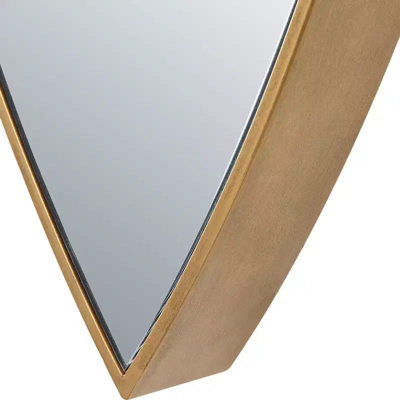 Specchio da parete ovale in metallo bronzo dorato anticato, 35,5 x 101 cm
