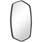 Specchio da parete moderno smussato con cornice in ferro nero satinato, 22,25" L x 36" H