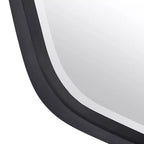 Specchio da parete moderno smussato con cornice in ferro nero satinato, 22,25" L x 36" H