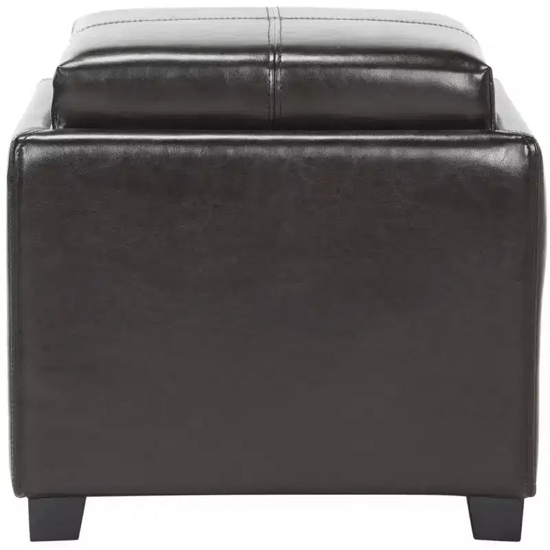 Pouf Contenitore Quadrato con Coperchio a Vassoio Ribaltabile