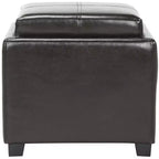 Pouf Contenitore Quadrato con Coperchio a Vassoio Ribaltabile