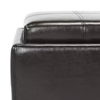 Pouf Contenitore Quadrato con Coperchio a Vassoio Ribaltabile