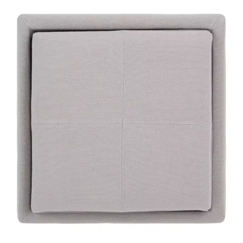 Pouf Contenitore Quadrato con Coperchio a Vassoio Ribaltabile
