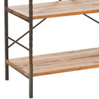 Libreria a Scala Etagere a 6 Ripiani in Legno di Abete con Finitura Laccata