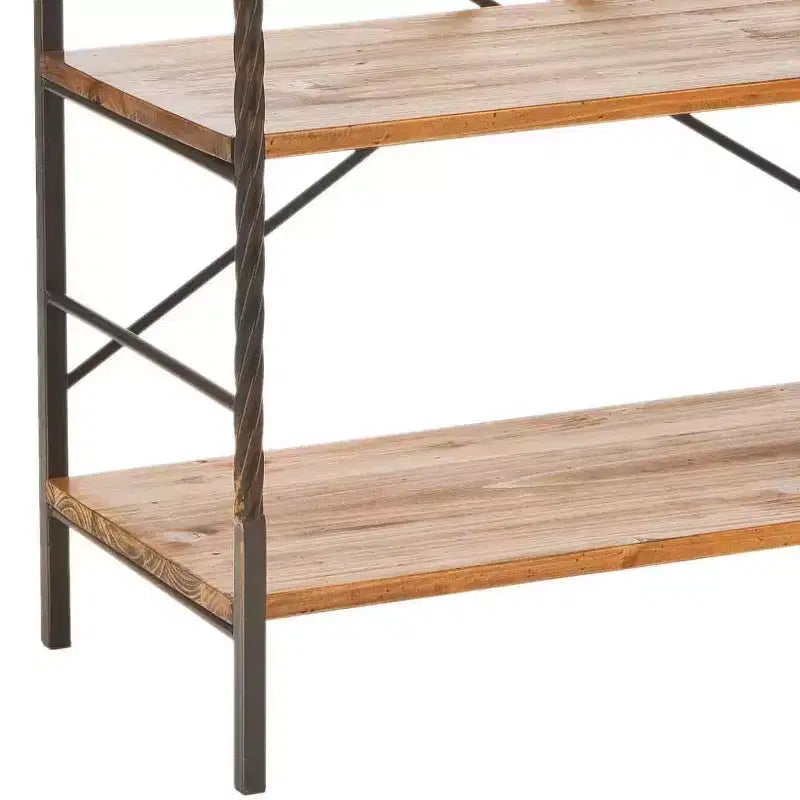 Libreria a Scala Etagere a 6 Ripiani in Legno di Abete con Finitura Laccata