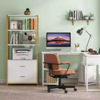 Libreria a 4 ripiani con 2 cassetti