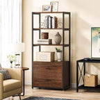 Libreria a 4 ripiani con 2 cassetti