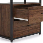 Libreria a 4 ripiani con 2 cassetti