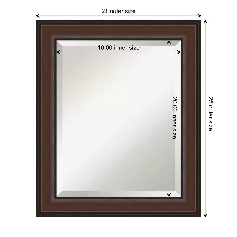 Specchio da parete Harvard Walnut con cornice smussata