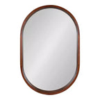 Specchio da Parete con Cornice Ovale in Legno 24x36 Noce Marrone