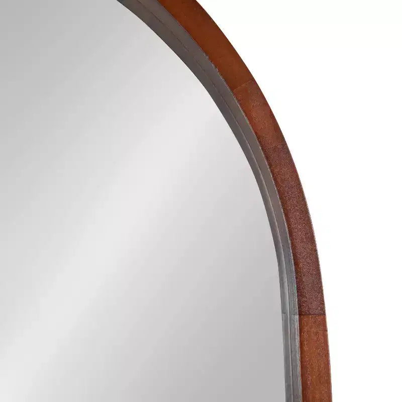 Specchio da Parete con Cornice Ovale in Legno 24x36 Noce Marrone