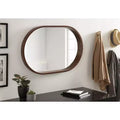 Specchio da Parete con Cornice Ovale in Legno 24x36 Noce Marrone