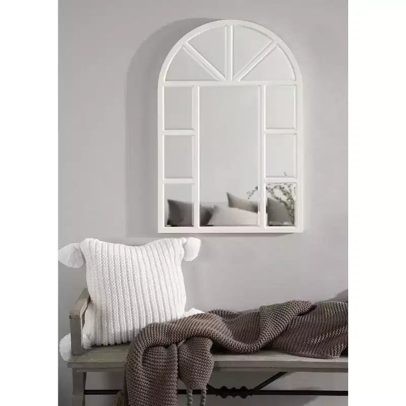 Specchio da parete a finestra ad arco, 24x36, Bianco