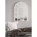 Specchio da parete a finestra ad arco, 24x36, Bianco