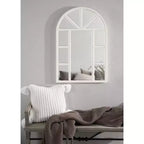Specchio da parete a finestra ad arco, 24x36, Bianco