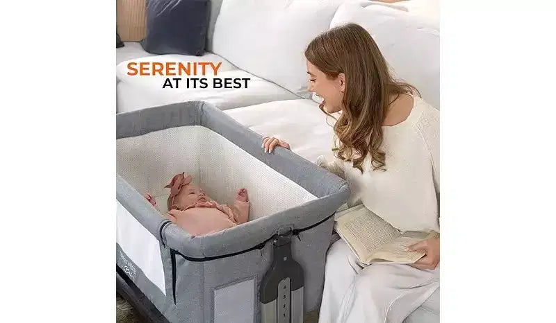 Culla portatile 3-in-1 per neonati - Altezza regolabile, Culla rimovibile, Lettino co-sleeping per neonati e bambini piccoli
