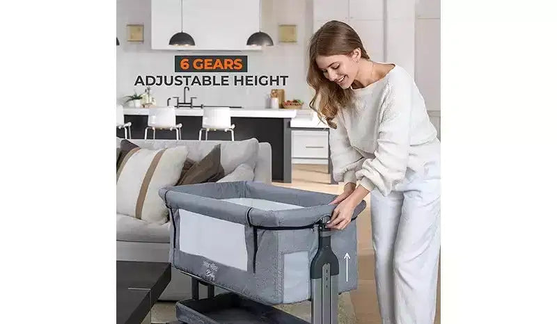 Culla portatile 3-in-1 per neonati - Altezza regolabile, Culla rimovibile, Lettino co-sleeping per neonati e bambini piccoli