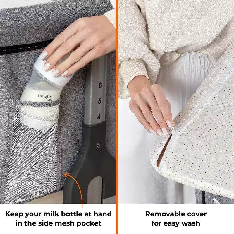 Culla portatile 3-in-1 per neonati - Altezza regolabile, Culla rimovibile, Lettino co-sleeping per neonati e bambini piccoli