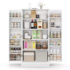 Dispensa da cucina da 120 cm con ante, ripiani regolabili e dispositivi anti-ribaltamento