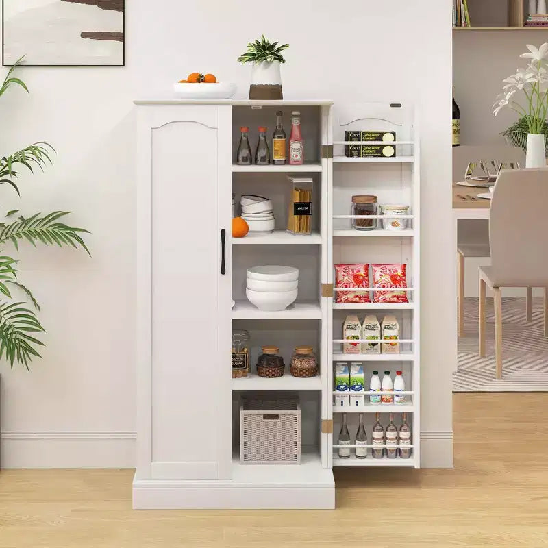 Dispensa da cucina da 120 cm con ante, ripiani regolabili e dispositivi anti-ribaltamento