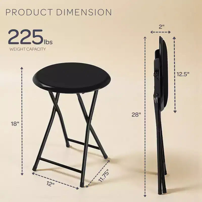 Sgabello pieghevole senza schienale da 45,7 cm con capacità di 102 kg
