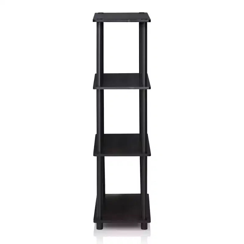 Libreria a Scala a 4 Livelli, Scaffale Aperto, Colore Noce Scuro