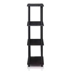 Libreria a Scala a 4 Livelli, Scaffale Aperto, Colore Noce Scuro