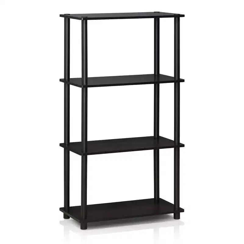 Libreria a Scala a 4 Livelli, Scaffale Aperto, Colore Noce Scuro