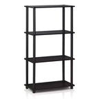 Libreria a Scala a 4 Livelli, Scaffale Aperto, Colore Noce Scuro