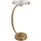 Uttermost Waveney 11 1/2W Antique Brass Round Drink Table