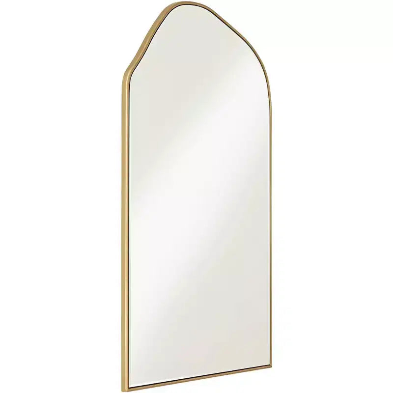 Specchio da parete ad arco con cornice dorata e vetro smussato, 26 x 40 pollici