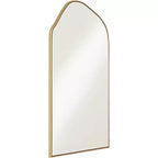 Specchio da parete ad arco con cornice dorata e vetro smussato, 26 x 40 pollici