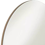Specchio rotondo da parete con fascia in metallo dorato e cornice in legno, larghezza 80 cm