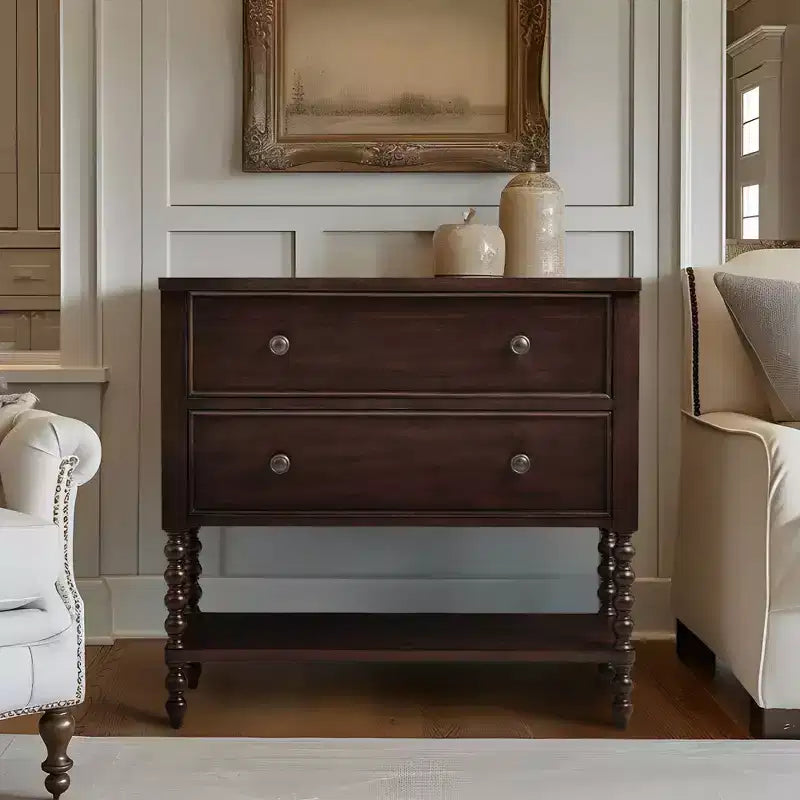 Tavolo consolle da fattoria con 2 cassetti