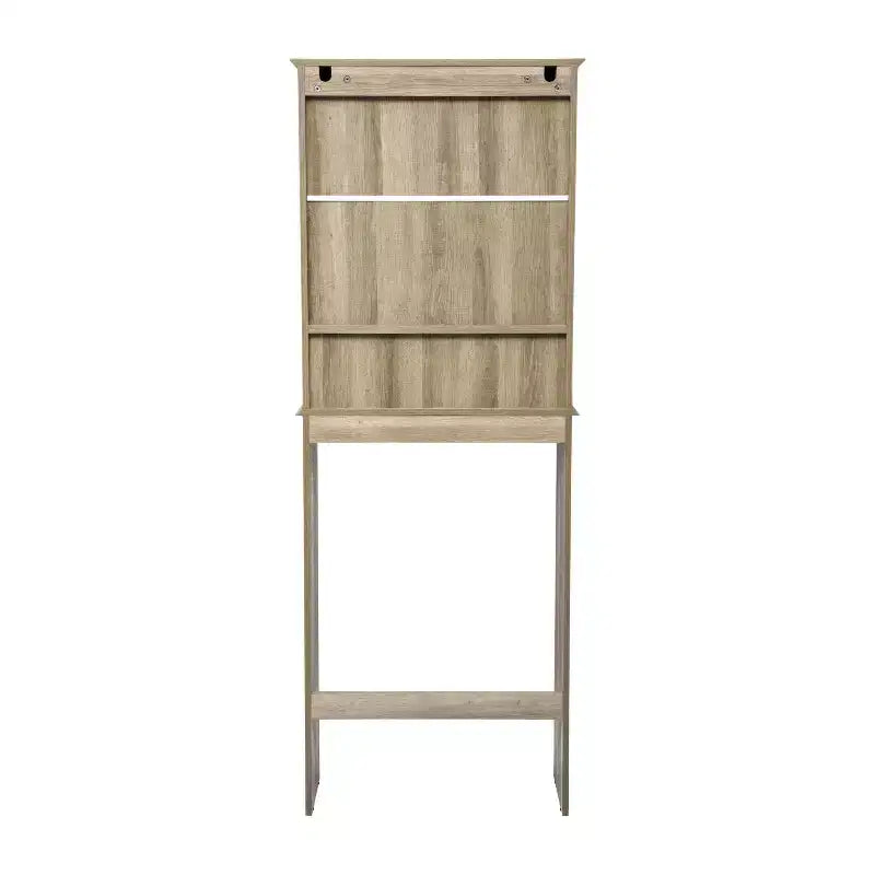 Mobiletto da bagno sopra il WC in stile rustico con ante a chiusura magnetica, ripiano regolabile e ripiano inferiore aperto