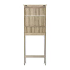 Mobiletto da bagno sopra il WC in stile rustico con ante a chiusura magnetica, ripiano regolabile e ripiano inferiore aperto