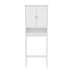 Mobiletto da bagno sopra il WC in stile rustico con ante a chiusura magnetica, ripiano regolabile e ripiano inferiore aperto