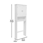 Mobiletto da bagno sopra il WC in stile rustico con ante a chiusura magnetica, ripiano regolabile e ripiano inferiore aperto