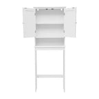 Mobiletto da bagno sopra il WC in stile rustico con ante a chiusura magnetica, ripiano regolabile e ripiano inferiore aperto