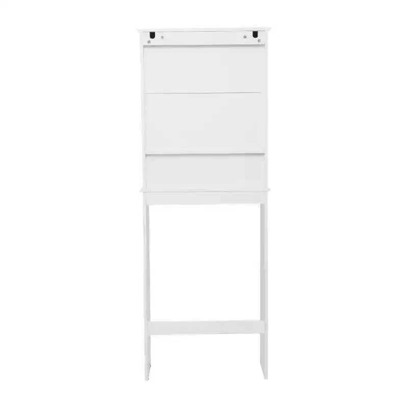 Mobiletto da bagno sopra il WC in stile rustico con ante a chiusura magnetica, ripiano regolabile e ripiano inferiore aperto