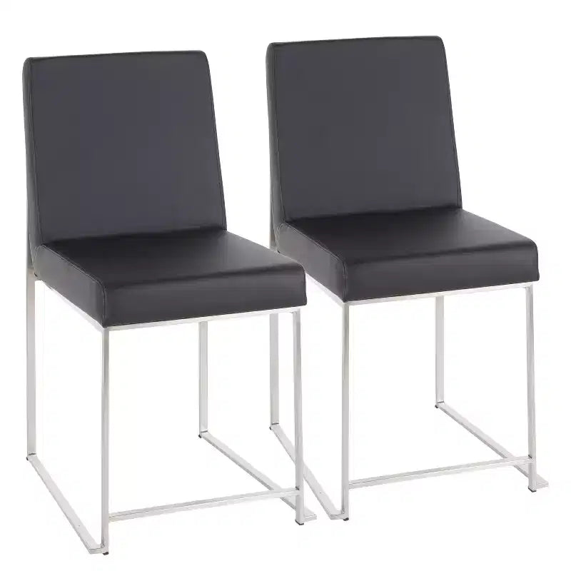 Set di 2 sedie da pranzo con schienale alto