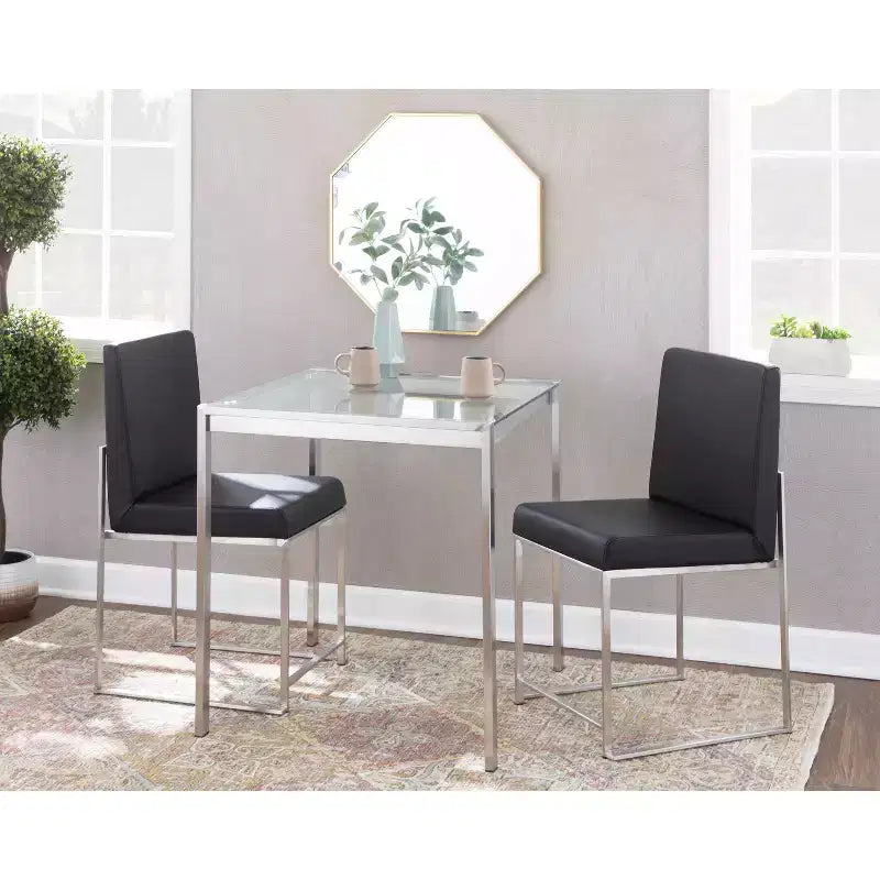 Set di 2 sedie da pranzo con schienale alto