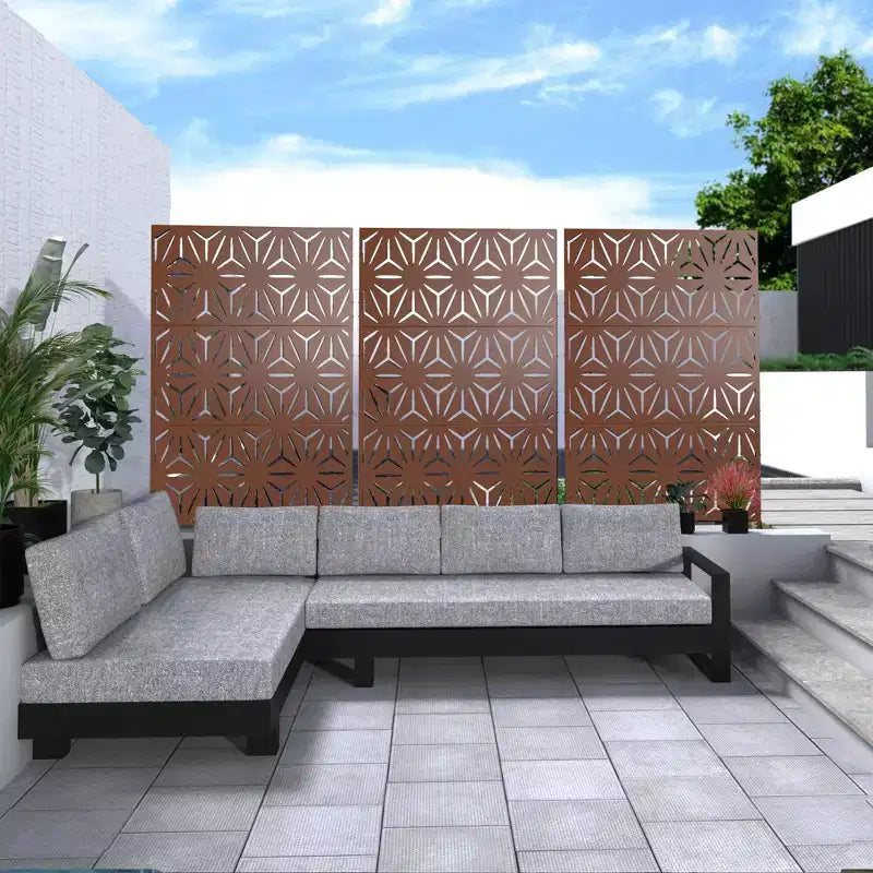 Schermo divisorio metallico per esterni Pannello decorativo autoportante per patio