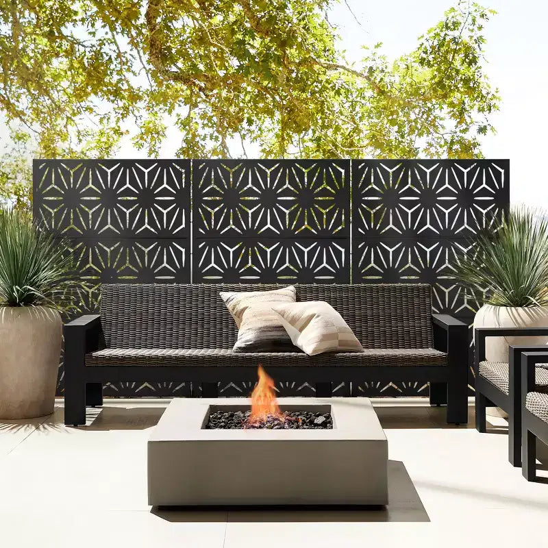 Schermo divisorio metallico per esterni Pannello decorativo autoportante per patio