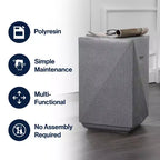 Tavolino d'appoggio quadrato da 20,75" per interni/esterni con finitura in terrazzo