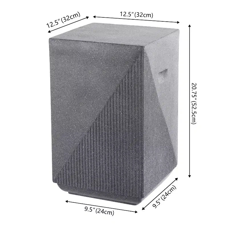 Tavolino d'appoggio quadrato da 20,75" per interni/esterni con finitura in terrazzo