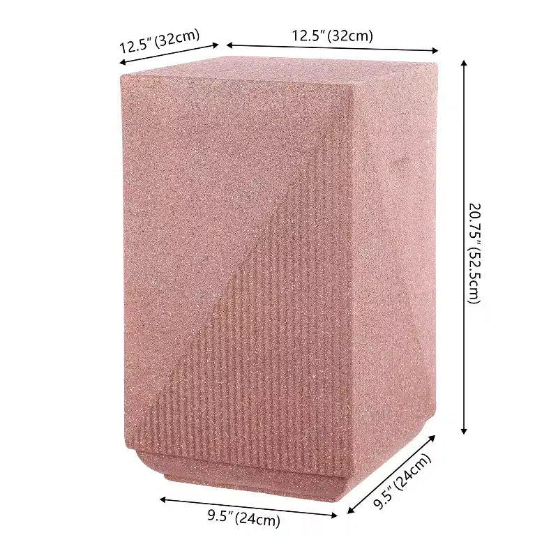 Tavolino d'appoggio quadrato da 20,75" per interni/esterni con finitura in terrazzo