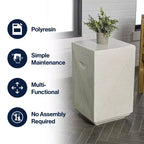 Tavolino d'appoggio quadrato da 20,75" per interni/esterni con finitura in terrazzo