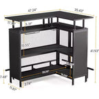 Mobile bar a L a 2 ripiani